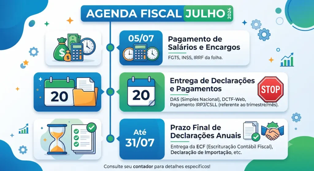 agenda fiscal julho